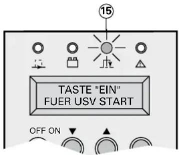 15 TASTE "EIN" FUER USV START OFF ON
