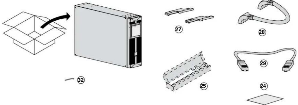 Diagram showing exploded view of a server rack with labeled components and assembly steps