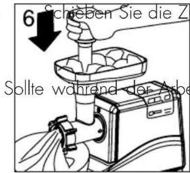 6 Schieben Sie die Z Sollte während der Arbe