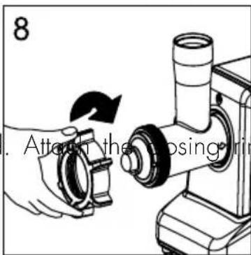 8 Attach the closing pin