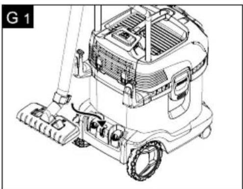 Technical line drawing of a cleaning or dust removal machine (no text or symbols visible)