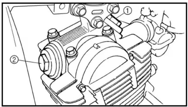 Technical diagram of a mechanical assembly with numbered components, likely for assembly or maintenance instructions.