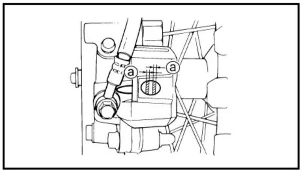 Technical diagram of a mechanical assembly with labeled parts 'a' and section line 'a'
