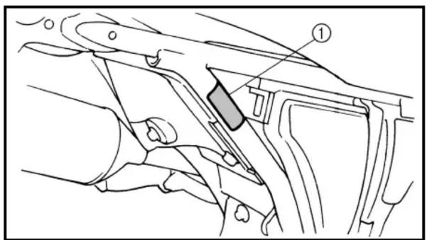 Technical diagram showing mechanical assembly with labeled component ①