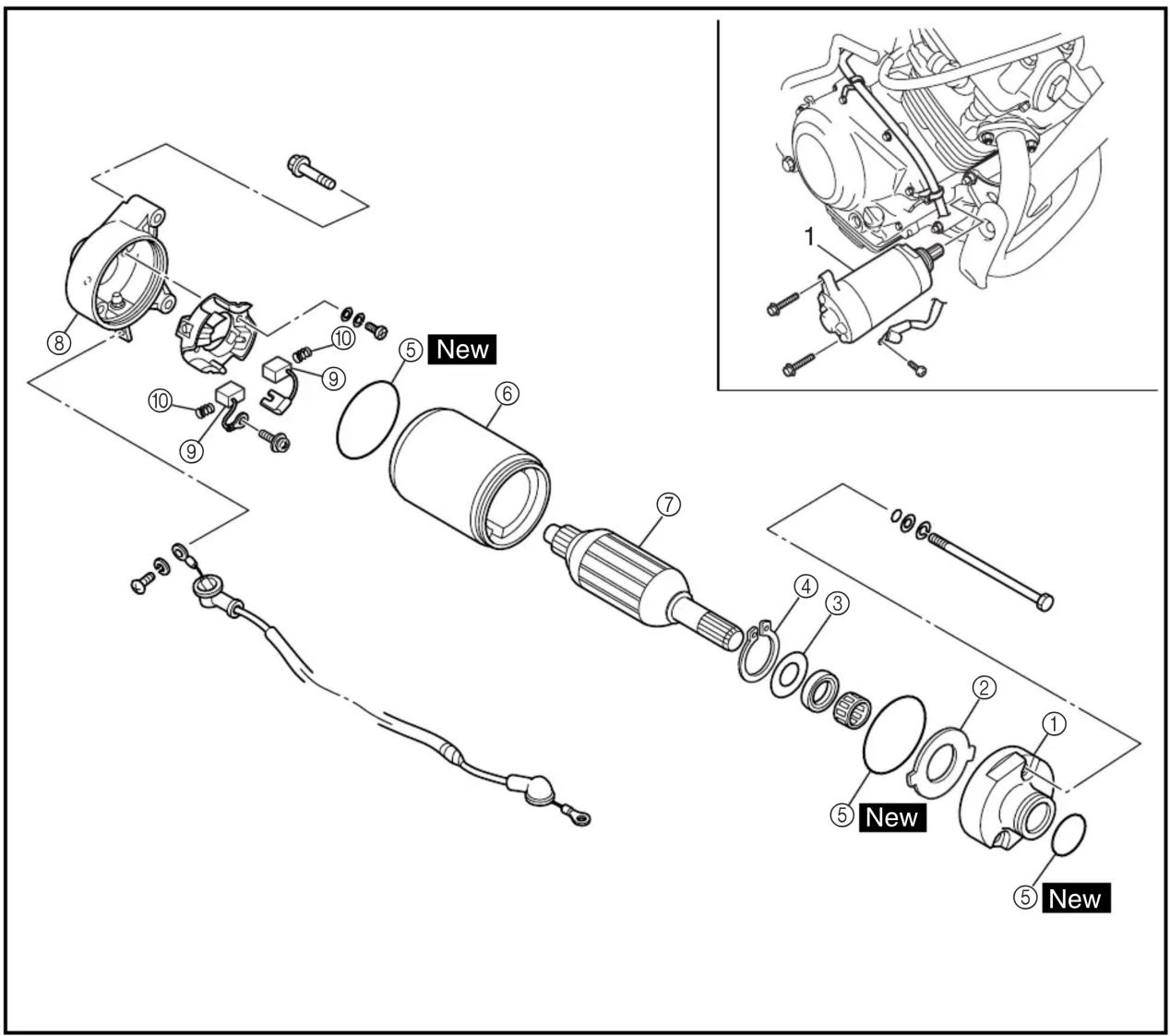 YAMAHA TT-R125E (2006) - STARTER MOTOR - 1