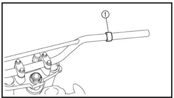 Technical diagram of a mechanical clamp or lever assembly with labeled component 1