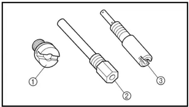 Technical diagram showing three types of electrical connectors with numbered labels