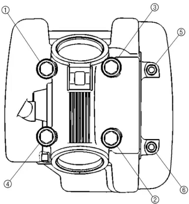 Technical diagram of a mechanical device with numbered components for identification