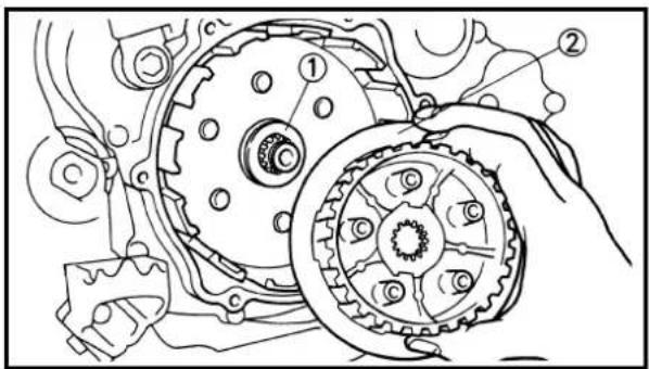 Technical diagram of a mechanical gear assembly with numbered components and labeled parts