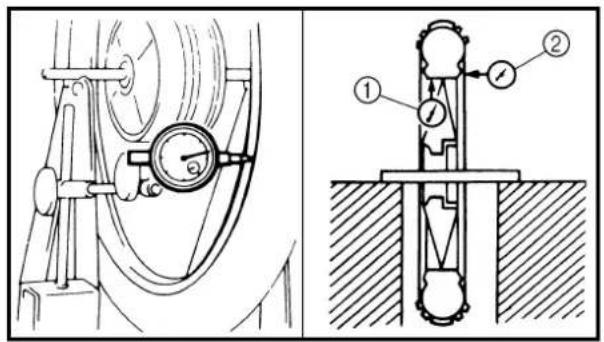 Technical diagram showing mechanical assembly with labeled components and cross-sectional view