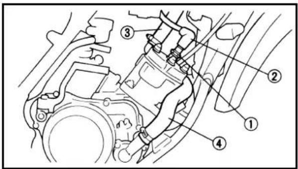 Technical diagram of a mechanical assembly with numbered components for identification