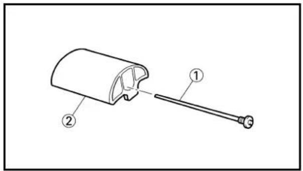 Technical diagram of a mechanical component with numbered parts labeled ①, ②, and ⑥