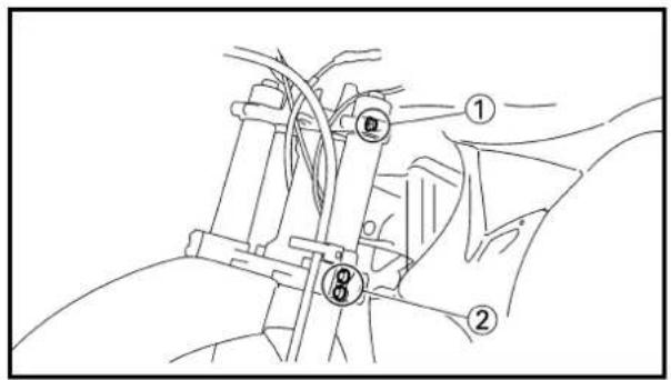 Technical diagram showing mechanical assembly with numbered components and labeled parts