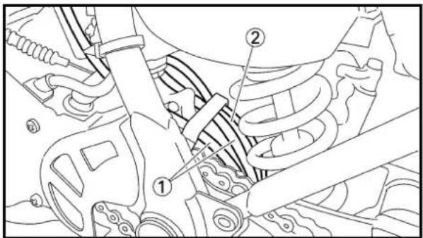 Technical diagram of a mechanical assembly with numbered components, likely for repair or maintenance instructions.