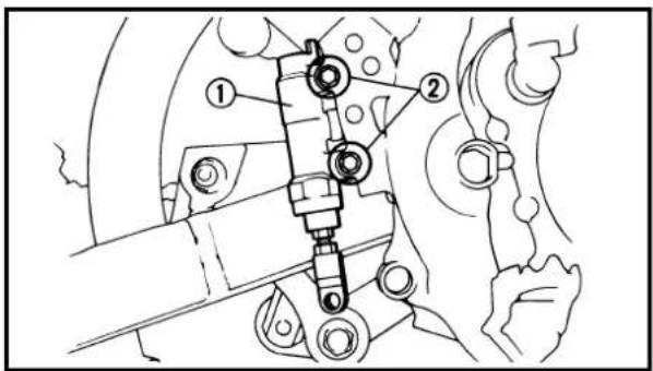 Technical diagram of a mechanical assembly with numbered components, likely for assembly or maintenance instructions.