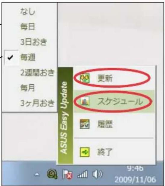 なし 毎日 3日おき ✓ 毎週 2週間おき 毎月 3ヶ月おき 更新 スケジュール 履歴 終了 9:46 2009/11/06