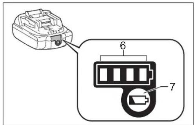Diagram showing a device with labeled components, including a connector and internal structure with numbered parts 6 and 7.