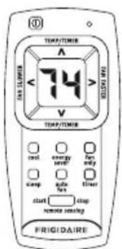 TEMP/TEMP A 74 V V TEMP/TEMP cool energy temp only fan only clamp side fan filter start stop remote cooling FRIGIDAIRE