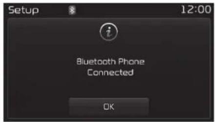 Setup 12:00 Bluetooth Phone Connected OK