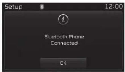 Setup 12:00 Bluetooth Phone Connected OK