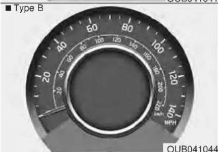 ■ Type B 40 50 60 70 80 90 100 110 120 130 140 150 160 170 180 190 200 MPH OUB041044