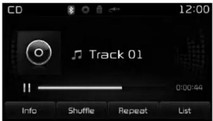 CD 12:00 Track 01 0:00:44 Info Shuffle Repeat List