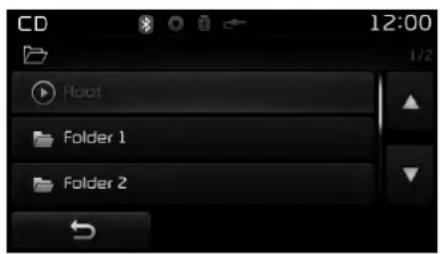 CD 12:00 Root Folder 1 Folder 2