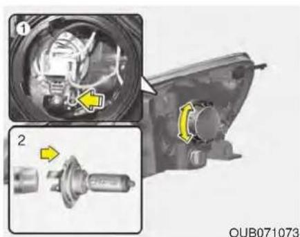 KIA Rio (2016) - WARNING - Halogen bulbs - 1