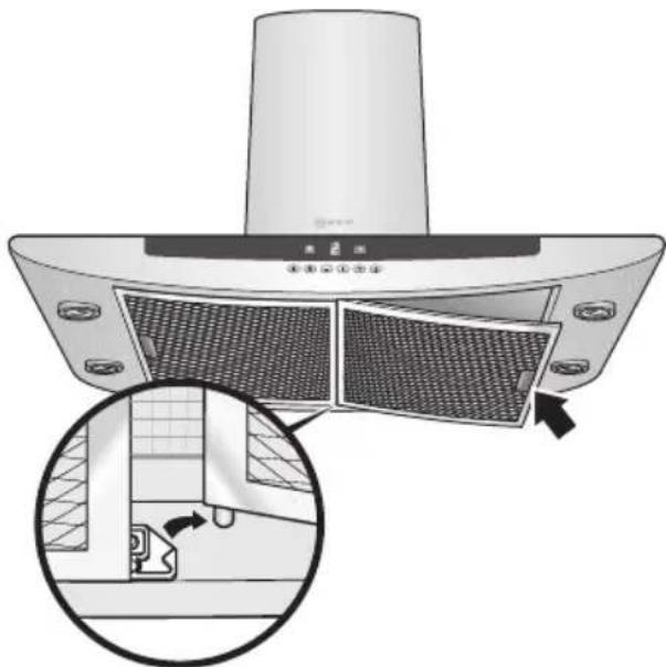 NEFF D79T7N0 - Aus- und Einbauen des Metall-Fettfilters: - 1