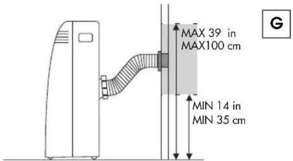 MAX 39 in MAX100 cm MIN 14 in MIN 35 cm
