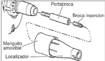 Portabroca Broca insercion Manguito amovible Localizador