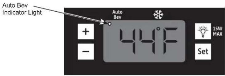 Auto Bev Indicator Light + - Auto Bev 44°F 15W MAX Set