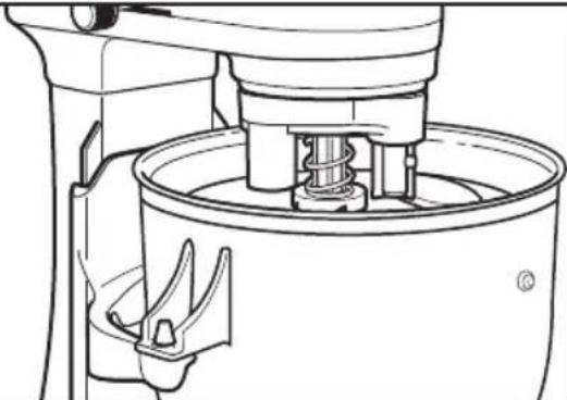 KITCHENAID KICA0WH - Fixer l'assemblage d'entraînement pour le batteur à bol amovible - 5