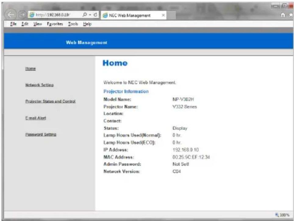 NEC V332W - Comment utiliser un navigateur Web pour contrôler votre projecteur - 2