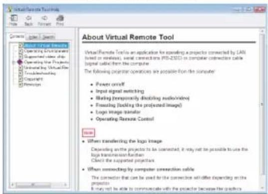 NEC V332W - Voir le fichier d'aide de Virtual Remote Tool - 2