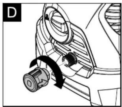 Mechanical component diagram showing a valve mechanism with directional arrows (no text or symbols)