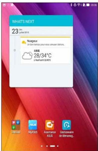 WHAT'S NEXT 23 mars juillet 2015 Nuageux Un bien temps pour vous amuser dalliers... 北标高 28/34°C é RealFeel® 32/40°C Zenitax MyASUS Assistance ASUS Gestionnaire de démarrag...