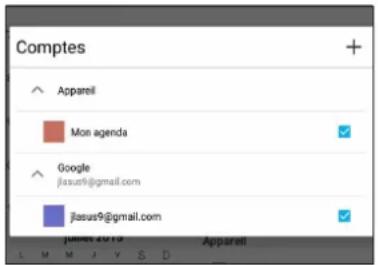 Comptes Appareil Mon agenda Google jasus9@gmail.com jasus9@gmail.com