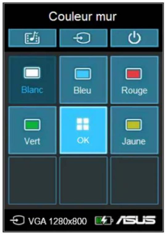 Couleur mur Blanc Bleu Rouge Vert OK Jaune VGA 1280x800 ASUS