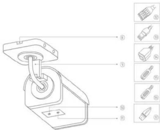 Technical diagram of a mechanical device with numbered parts and corresponding component labels in Chinese
