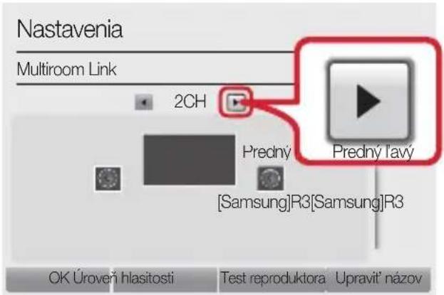 Nastavenia Multiroom Link 2CH Predný Ġavý [Predný Ġavý] [Samsung]R3[Samsung]R3 OK Úroveň hlasitosti Test reproduktora Upravit' názov