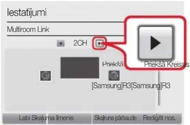 Iestatijumi Multiroom Link 2CH Priekšā [Priekšā Kreisals] [Samsung]R3[Samsung]R3 Labi Skaluma limenis Skalruna pābaude Redigēt nos.