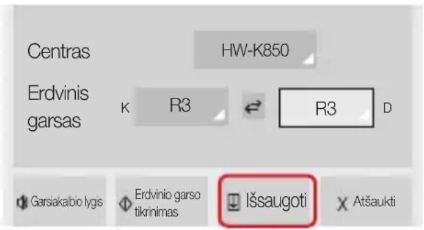 Centras HW-K850 Erdvinis garsas K R3 R3 D Garsakabio lygs Erdvinio garso tikrinimas Išsaugoti Atšaukti