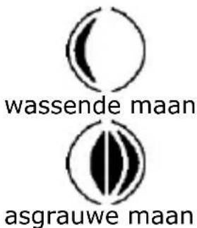 wassende maan asgrauwe maan