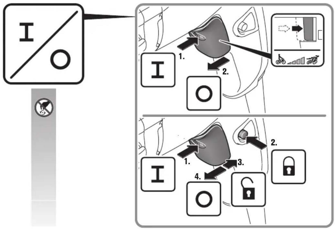 I O 1. 2. I O 2. 1. 3. 4. O Lock Lock