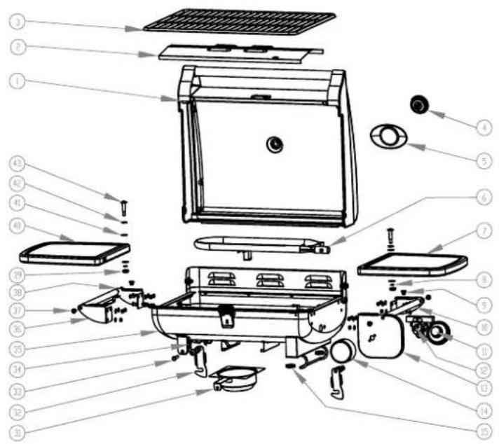 CUISINART BQ400E - VUE EXPLOSÉE - 1
