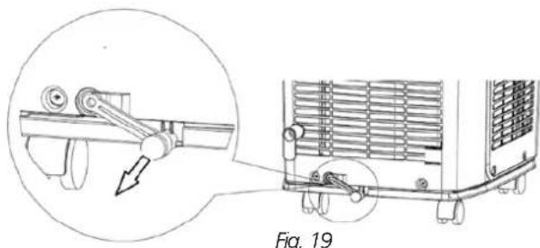 Technical diagram of a mechanical assembly with an inset showing a lever mechanism and a close-up view of the component (no text or symbols present)