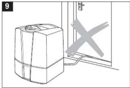 Simple line drawing of a box next to a door with a cross mark (no text or symbols)