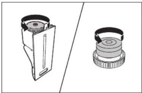 Technical line drawing of two mechanical components: a cylindrical housing and a flanged housing (no text or symbols)