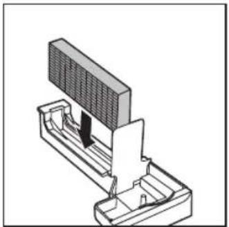 Technical line drawing of a mechanical assembly with a block and clamping mechanism (no text or symbols)